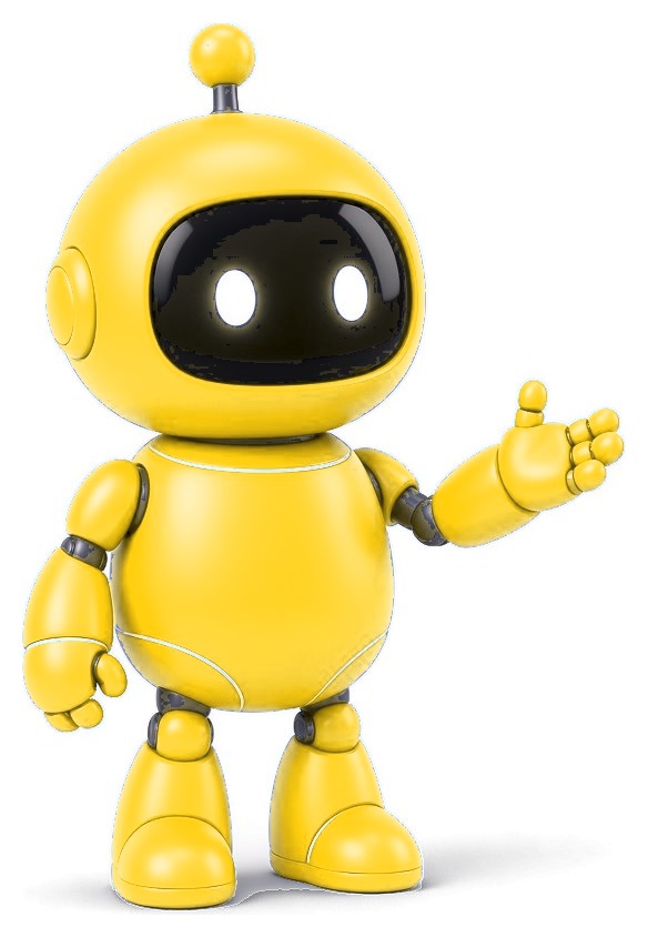 Robot amarillo presentando el ebook